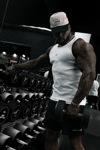 Ribbed Muscle Tank Top - White
