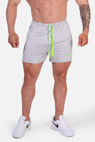 Pantalones cortos de culturismo Agile de 4'' con bolsillos con cremallera - Gris platino