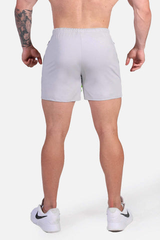 Pantalones cortos de culturismo Agile de 4'' con bolsillos con cremallera - Gris platino
