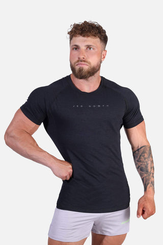 Camiseta de entrenamiento de manga corta Agile - Negro carbón