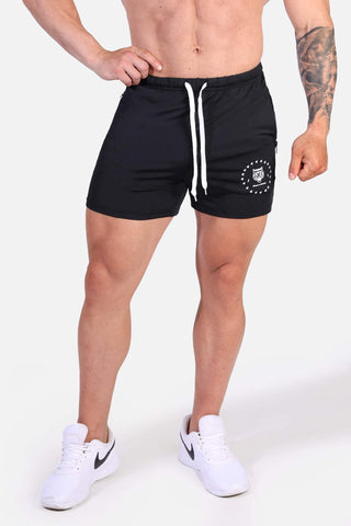 Agile Bodybuilding 4'' Shorts w Zipper Pockets - Tiger Black