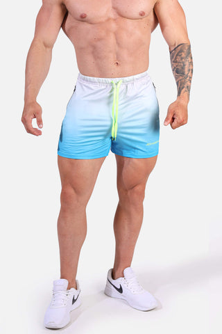 Agile Bodybuilding 4'' Shorts w Zipper Pockets - Blue Ombre