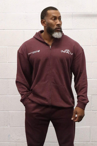 All Or Nothing French Terry Classic Zip-Up Hoodie - Maroon - Jed North Canada