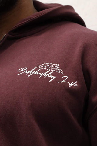 All Or Nothing French Terry Classic Zip-Up Hoodie - Maroon - Jed North Canada