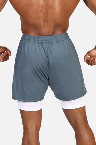 Men's 2-In-1 7" Gym Shorts - Storm Gray