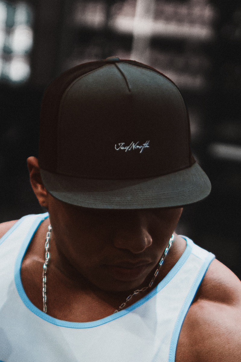 Gorra de béisbol de malla con cierre a presión - Gris carbón
