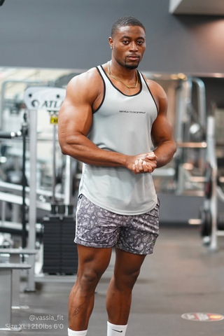 Fast-Dry Bodybuilding Workout Stringer - Silver & Black