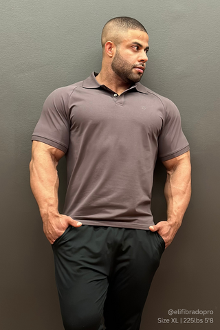 Muscle Fit All-Day Polo T-Shirt - Dark Gray