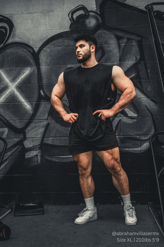 Oversized Washed Sleeveless T-Shirt - Washed Black