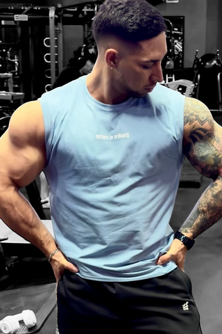 Sleeveless Muscle Tee - Light Blue