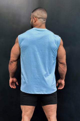 Sleeveless Muscle Tee - Light Blue