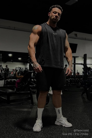 Sleeveless Box Cut Tank Top - Black