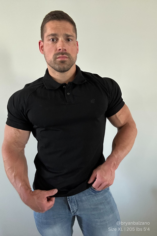 Muscle Fit All-Day Polo T-Shirt - Onyx Black