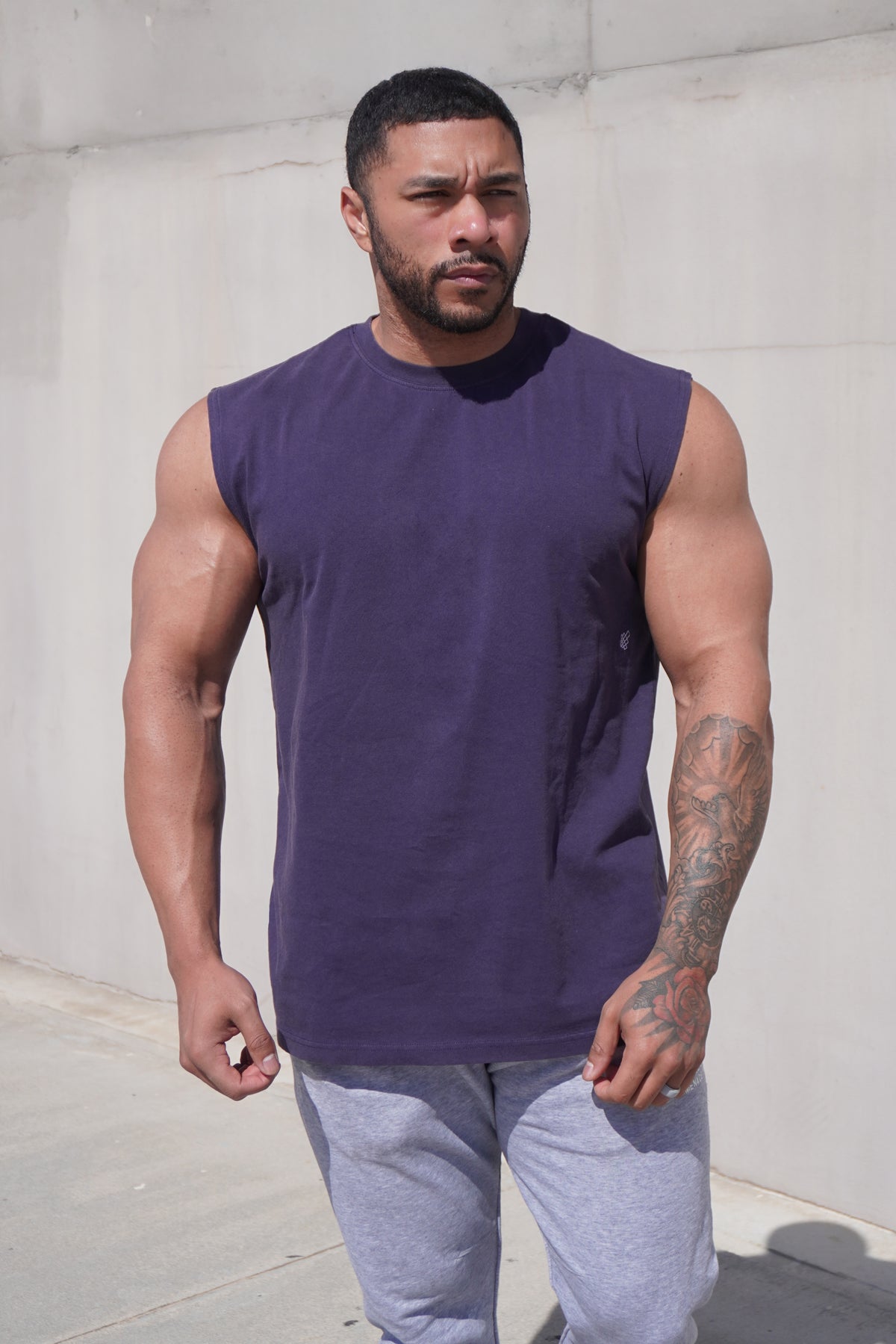 Oversized Washed Sleeveless T-Shirt - Washed Navy