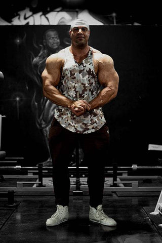 Graphic Muscle Stringer - Khaki Camo