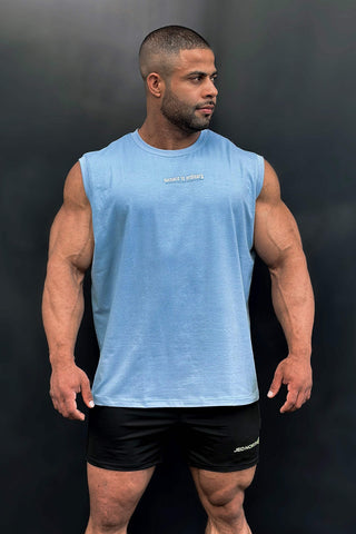 Sleeveless Muscle Tee - Light Blue