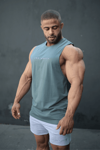 Apollo Men's Sleeveless Training Tee - Stone Blue