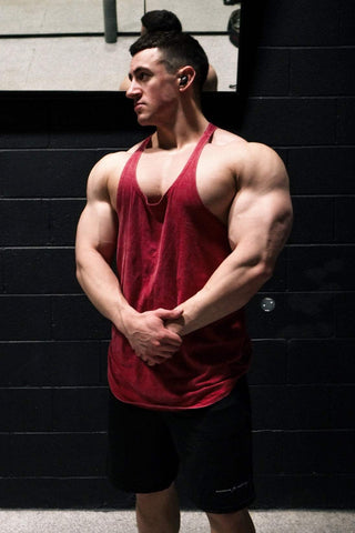 Classic Vintage Washed Racerback Stringer - Crimson
