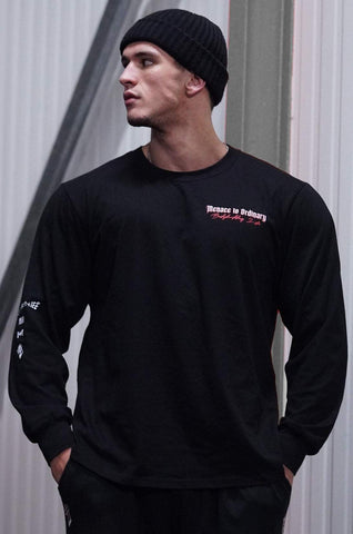 Retro Gym Long Sleeve T-Shirt - Black