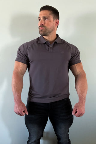 Muscle Fit All-Day Polo T-Shirt - Dark Gray