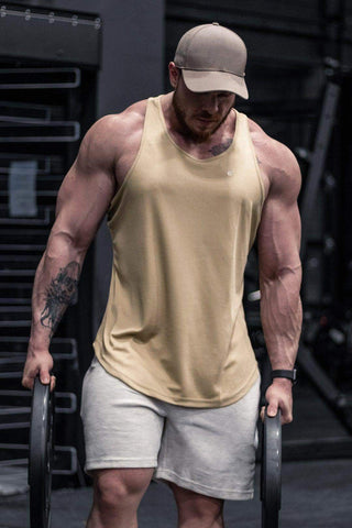 Fast-Dry Bodybuilding Workout Stringer - Khaki - Jed North Canada