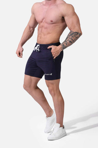 Agile Plus 6.5'' Bodybuilding  Shorts w Zipper Pockets - Navy