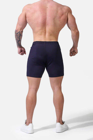 Agile Plus 6.5'' Bodybuilding  Shorts w Zipper Pockets - Navy