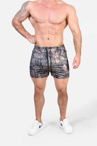 Agile Bodybuilding 4'' Shorts w Zipper Pockets - Hunter Camo