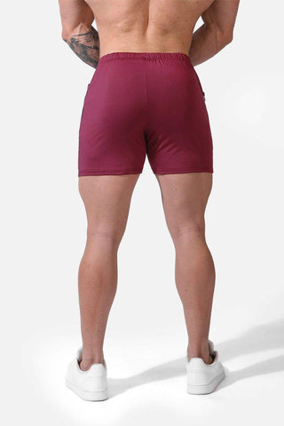 Agile Bodybuilding 4'' Shorts w Zipper Pockets - Maroon - Jed North Canada