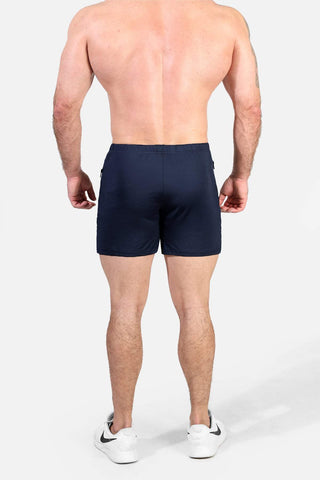 Agile Bodybuilding 4'' Shorts w Zipper Pockets -  Navy Integrity