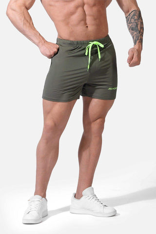 Agile Bodybuilding 4'' Shorts w Zipper Pockets - Olive - Jed North Canada