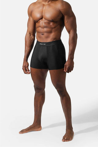 Men's Workout Mesh Boxer Briefs 2 Pack - Black & Stitched Black - Jed North Canada