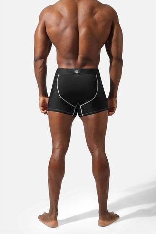 Men's Workout Mesh Boxer Briefs 2 Pack - Black & Stitched Black - Jed North Canada