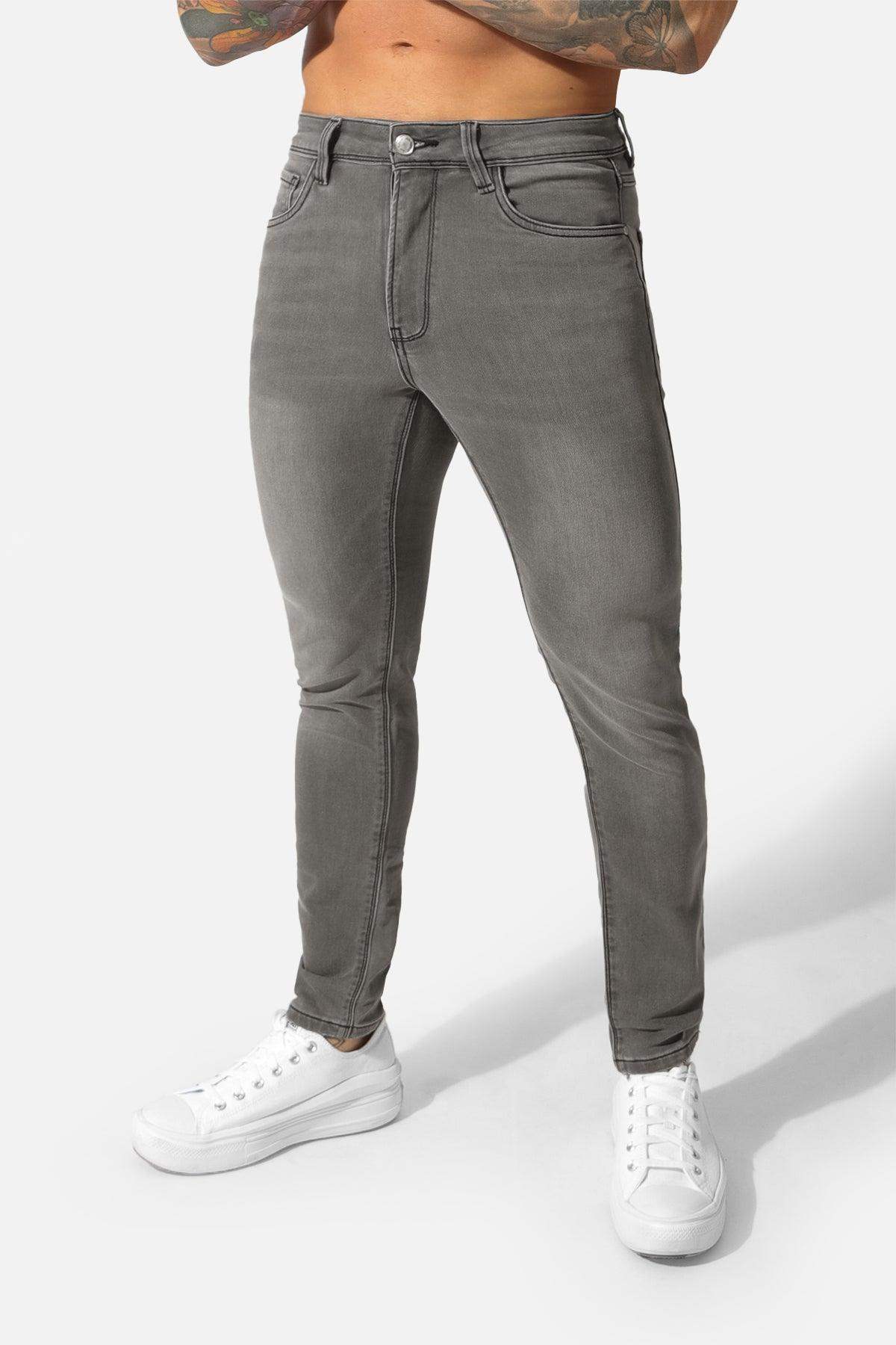 Men's Premium Fitted Stretchy Jeans - Faded Gray - Jed North Canada