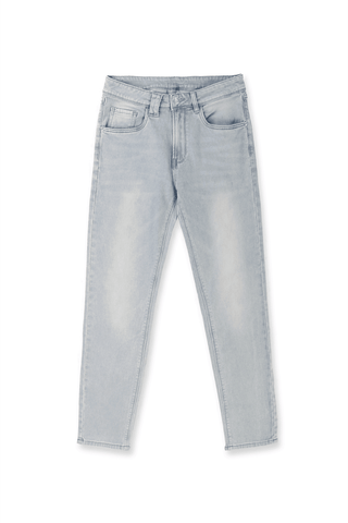 Men's Premium Fitted Stretchy Jeans - Faded Light Blue - Jed North Canada