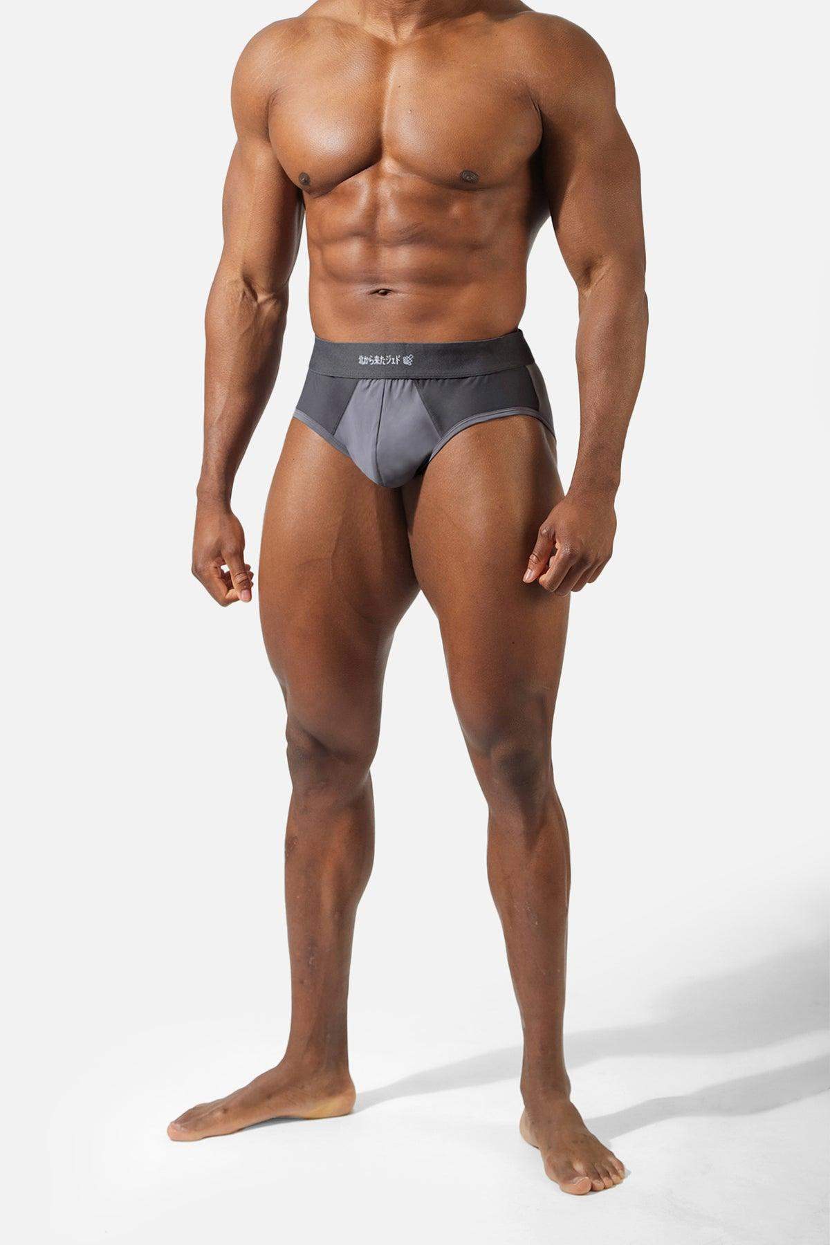 Men's Workout Mesh Briefs 2 Pack - Black & Dark Gray - Jed North Canada