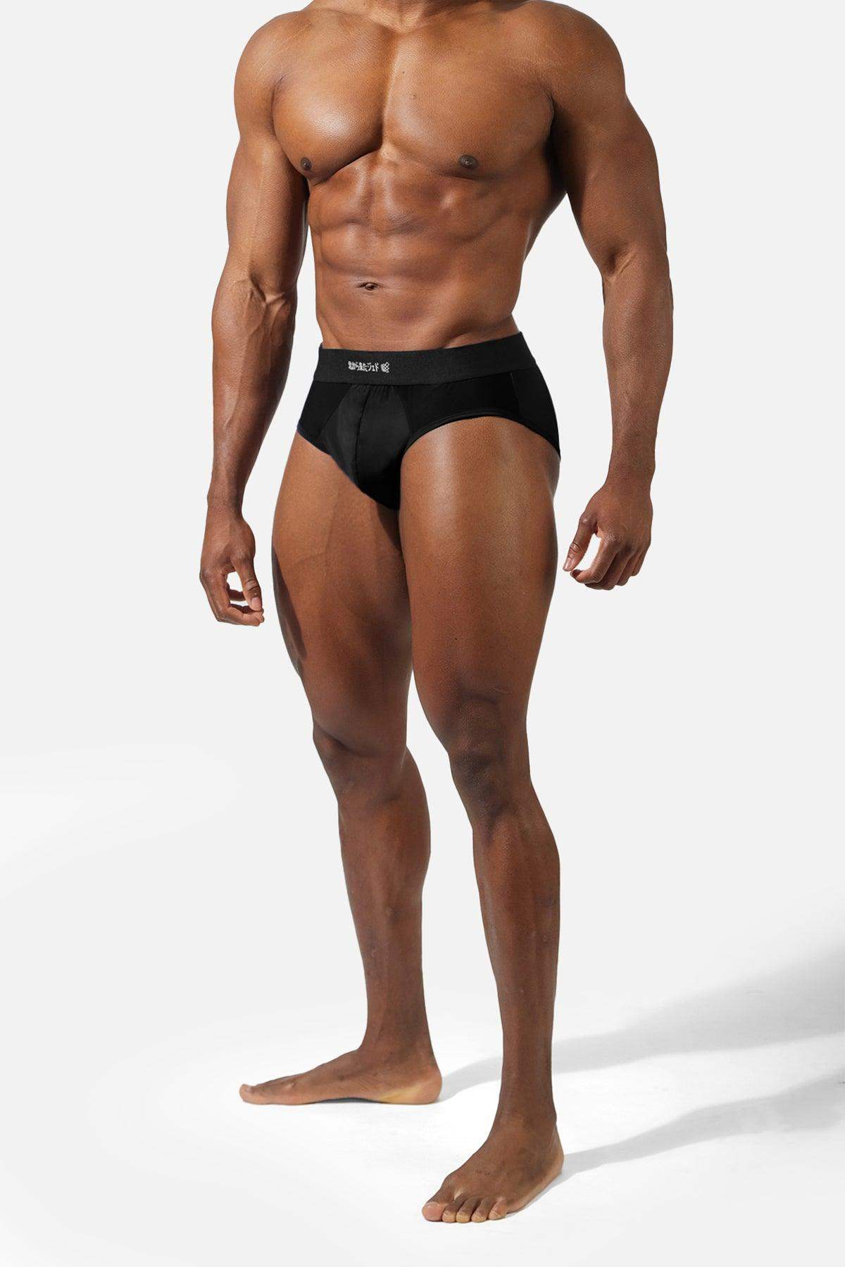 Men's Workout Mesh Briefs 2 Pack - Black & Dark Gray - Jed North Canada