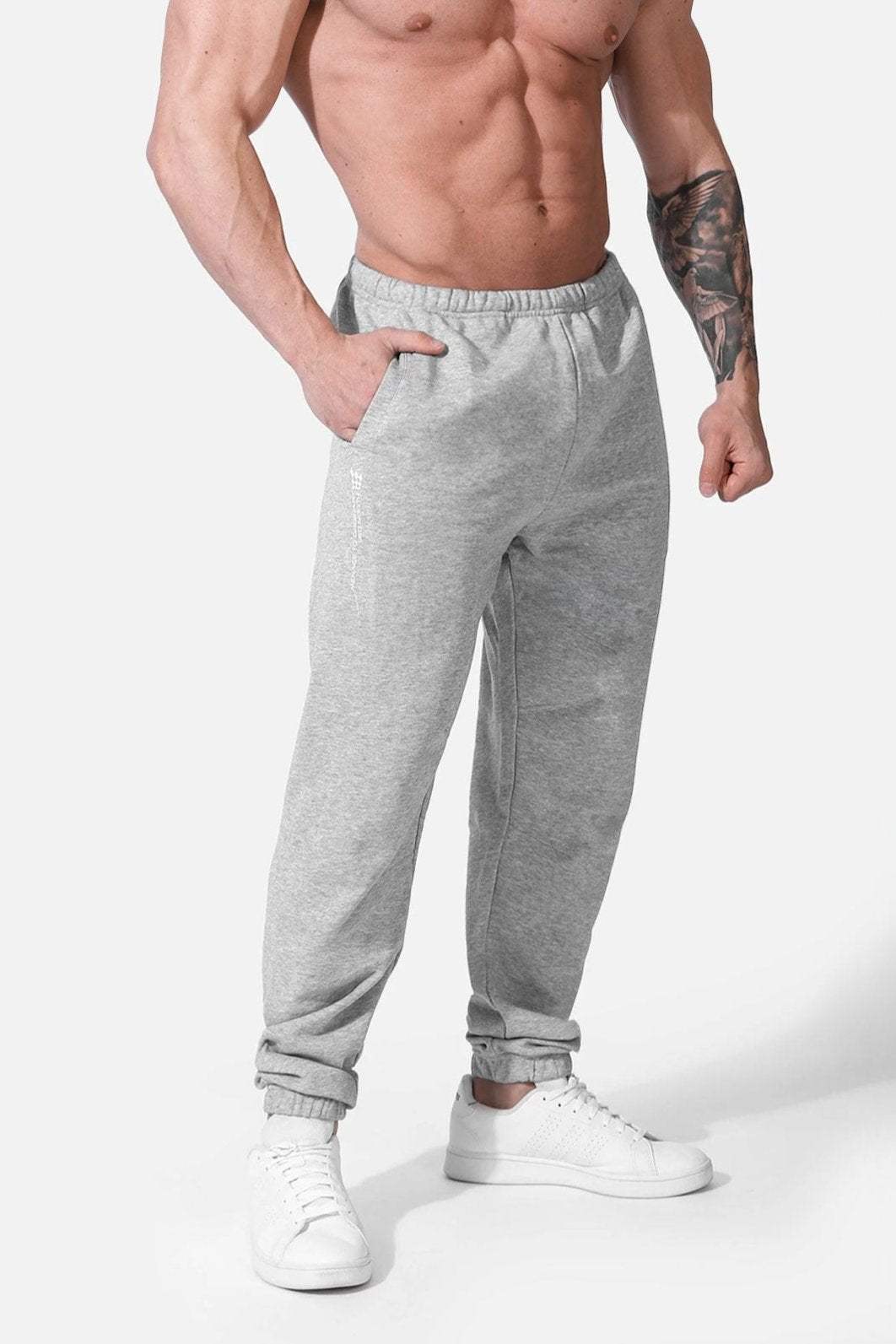 Pantalones deportivos de felpa francesa - Gris claro