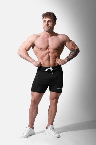 Agile Plus 5.5'' Bodybuilding Shorts w Zipper Pockets - Black - Jed North Canada
