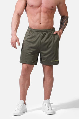 Pantalones cortos de malla de jersey de 19 cm - Verde oliva