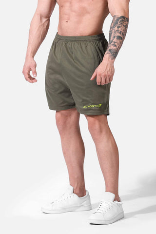 Pantalones cortos de malla de jersey de 19 cm - Verde oliva