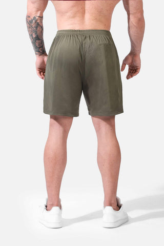 Pantalones cortos de malla de jersey de 19 cm - Verde oliva