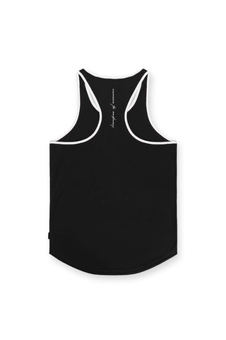 Fast-Dry Bodybuilding Workout Stringer - Black with White