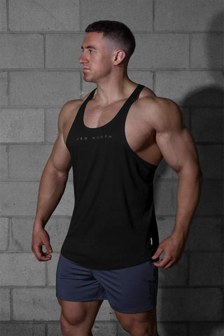 Classic Bodybuilding Racerback Stringer - Premium Black