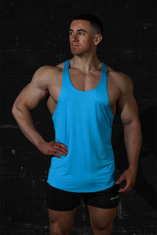 Classic Bodybuilding Racerback Stringer - Sky Blue