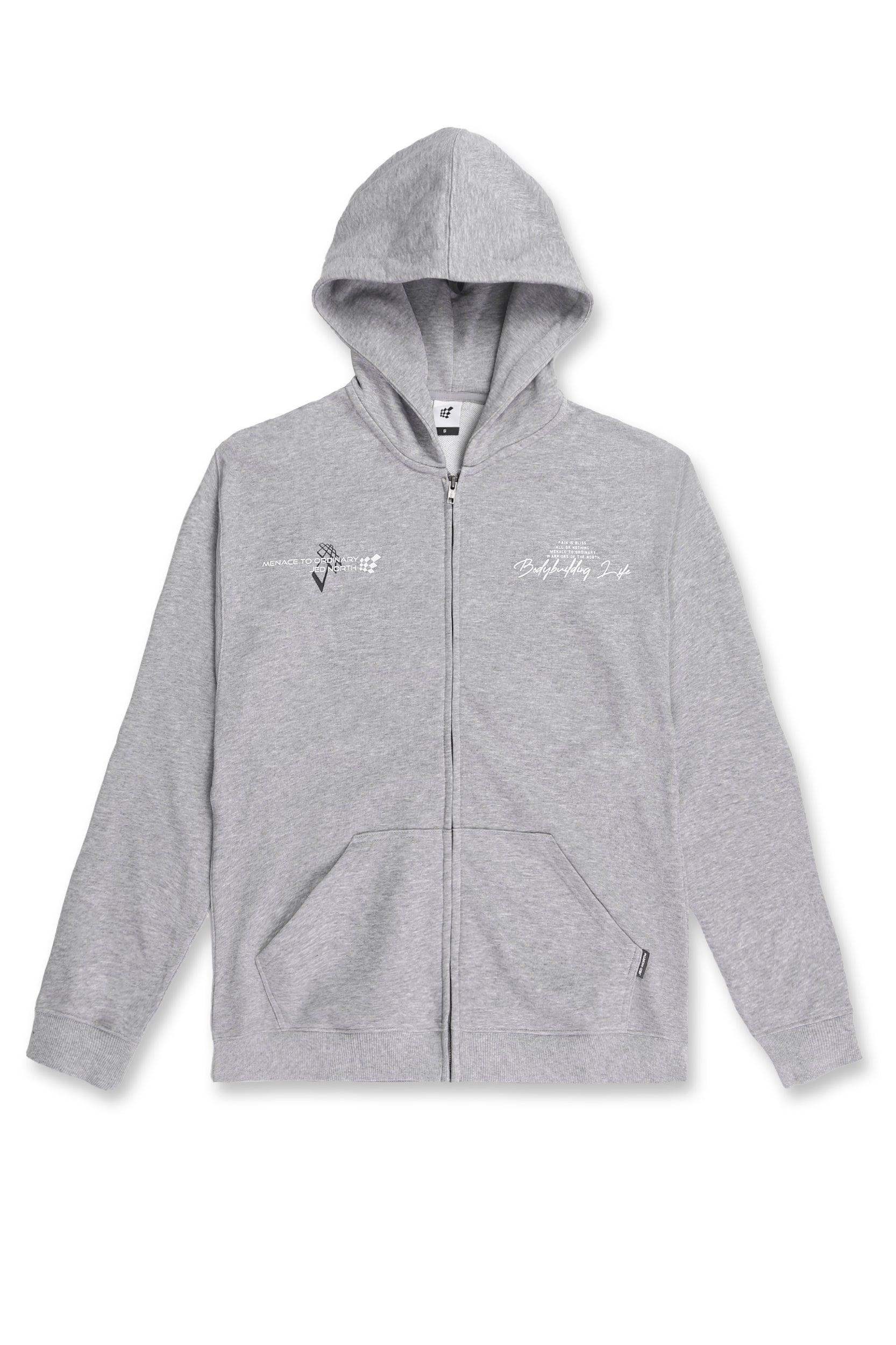 All Or Nothing French Terry Classic Zip-Up Hoodie - Light Gray - Jed North Canada