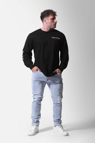 Retro Gym Long Sleeve T-Shirt - Black - Jed North Canada