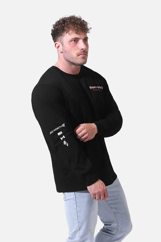 Retro Gym Long Sleeve T-Shirt - Black - Jed North Canada