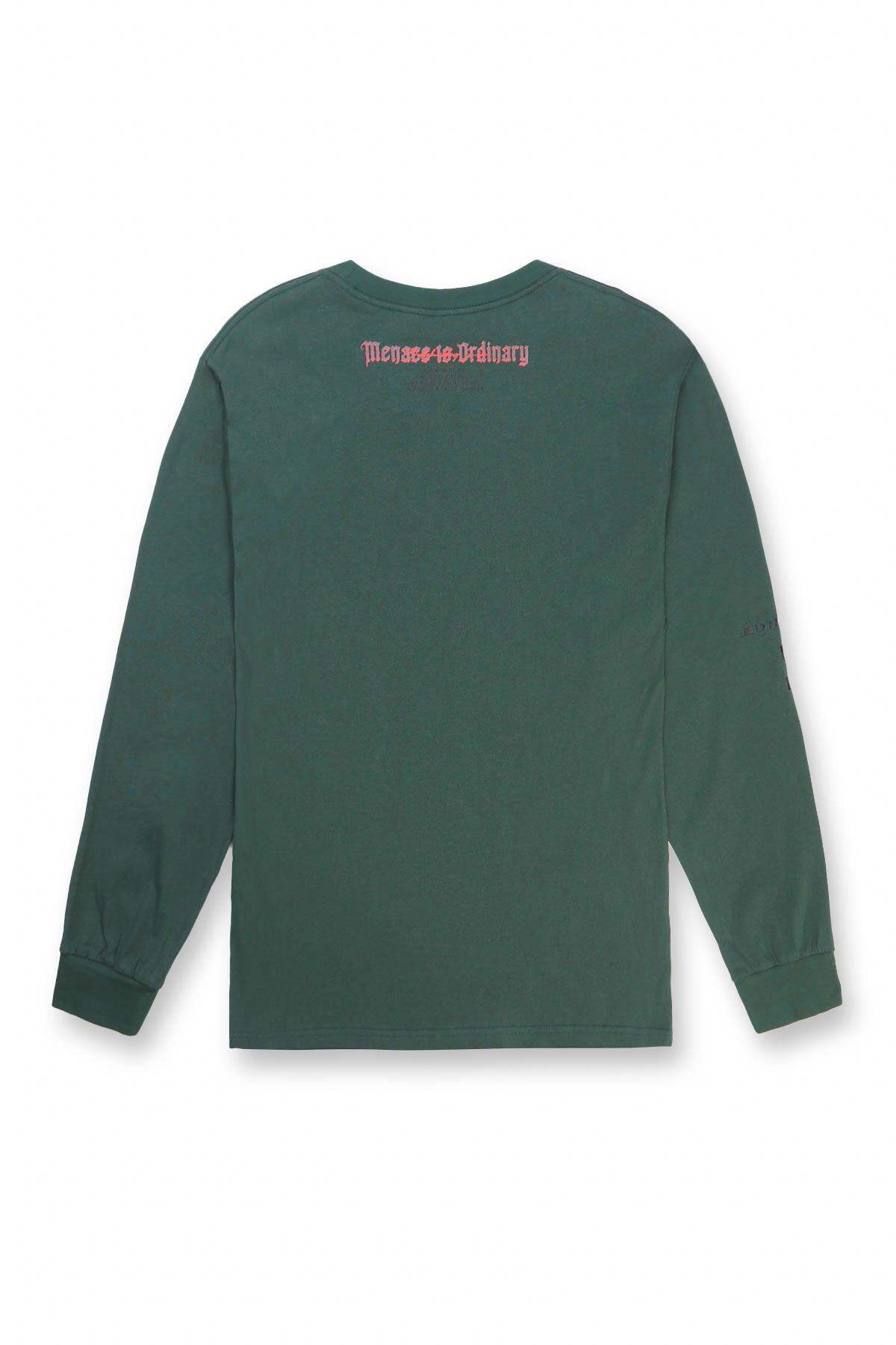 Retro Gym Long Sleeve T-Shirt - Dark Green - Jed North Canada