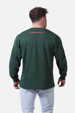 Retro Gym Long Sleeve T-Shirt - Dark Green - Jed North Canada